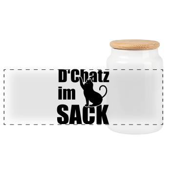 d Chatz im Sack - Vectorgraphic =Change the Colors - Panorama Keksdose mit Holzdeckel - Weiß - Vorne