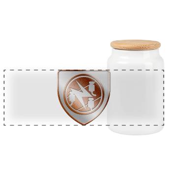 Blason d'électricien en 3D - Boîte à biscuits avec couvercle en bois - blanc - Devant