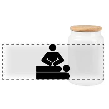 MASSAGE - Boîte à biscuits avec couvercle en bois - blanc - Devant