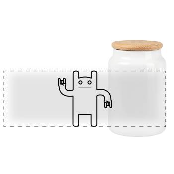 Monster Rock | Funny Manga Festival Design - Panoramic Cookie Jar with Wooden Lid - white - Front