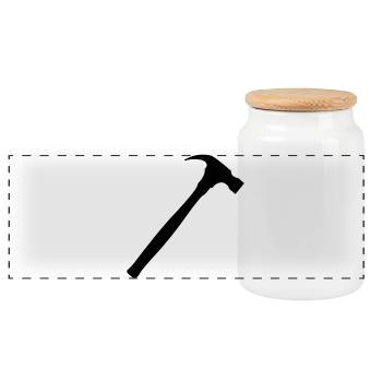 Carpenter's hammer, Carpenter's hammer - Panoramic Cookie Jar with Wooden Lid - white - Front
