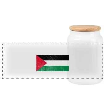 Drapeau de Palestine libre - Boîte à biscuits avec couvercle en bois - blanc - Devant