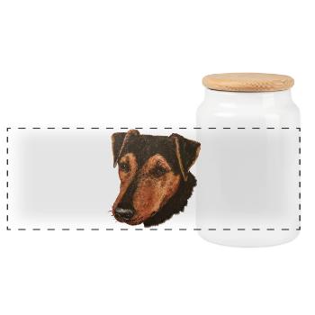 Chasseur Portrait - Boîte à biscuits avec couvercle en bois - blanc - Devant