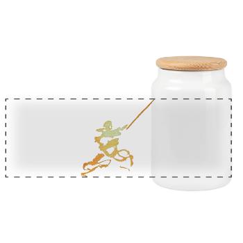 Figurine d’encre d’épéiste - Boîte à biscuits avec couvercle en bois - blanc - Devant