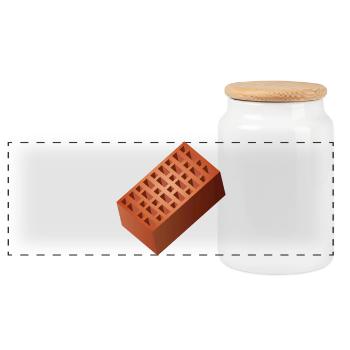 Brick Wall Bricks Bricks for Wall Construction - Panoramic Cookie Jar with Wooden Lid - white - Front