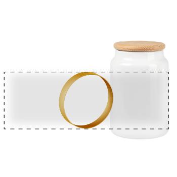 schlichter goldener Ring - Ehering - Hochzeit - Panorama Keksdose mit Holzdeckel - Weiß - Vorne