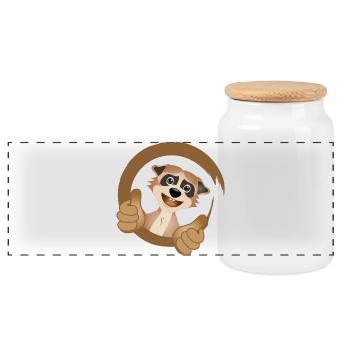 Suricate cool avec le pouce en l’air - Boîte à biscuits avec couvercle en bois - blanc - Devant