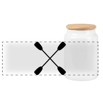 paddle - Panoramic Cookie Jar with Wooden Lid - white - Front