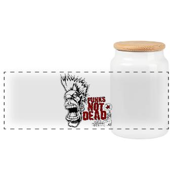 Le punk n'est pas mort - Boîte à biscuits avec couvercle en bois - blanc - Devant