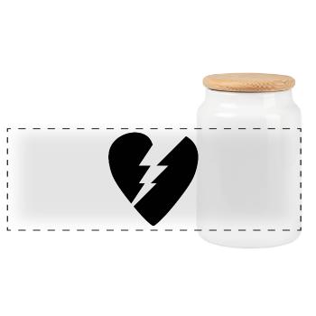 Cœur Noir Brisé logo - Boîte à biscuits avec couvercle en bois - blanc - Devant