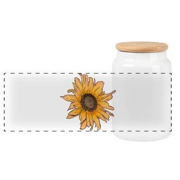 Sonnenblume Sonne Sommer - Panorama Keksdose mit Holzdeckel - Weiß - Vorne
