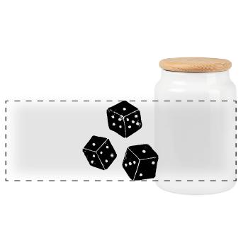 Chicago | Chick | Chigg Dice Game - Panoramic Cookie Jar with Wooden Lid - white - Front