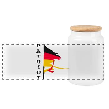 Deutschland Patriot 01 - Panorama Keksdose mit Holzdeckel - Weiß - Vorne