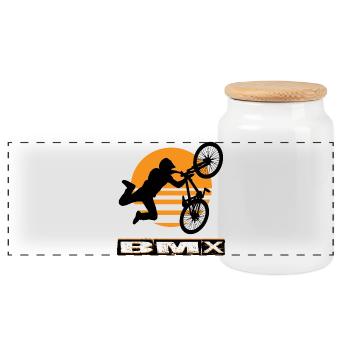 Vélo BMX - Boîte à biscuits avec couvercle en bois - blanc - Devant