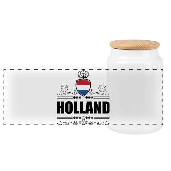 HOLLANDE - PAYS-BAS BLACK LINEART - Boîte à biscuits avec couvercle en bois - blanc - Devant