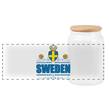 SUÈDE - Boîte à biscuits avec couvercle en bois - blanc - Devant