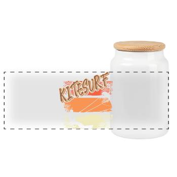 Kitesurfen Kitesurf Kitesurfer Kiteboard - Panoramic Cookie Jar with Wooden Lid - white - Front
