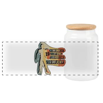 QUAND L’INJUSTICE DEVIENT JUSTE - Boîte à biscuits avec couvercle en bois - blanc - Devant