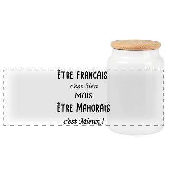 Etre Mahorais c est mieux - Boîte à biscuits avec couvercle en bois - blanc - Devant