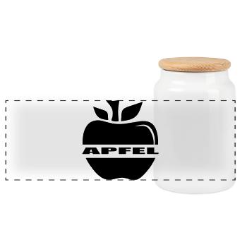 Apfel einfach ein Apfel - Panorama Keksdose mit Holzdeckel - Weiß - Vorne
