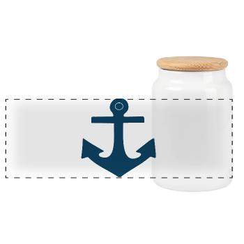 Ancre Allemagne du Nord Sailor Sailor Captain - Boîte à biscuits avec couvercle en bois - blanc - Devant