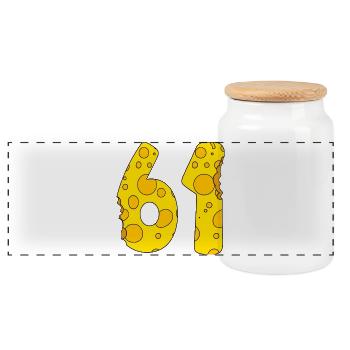 61 Jahre alt - 61. Geburtstag Geschenk - 1961 - Panorama Keksdose mit Holzdeckel - Weiß - Vorne