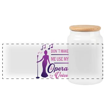 Voix forte - Boîte à biscuits avec couvercle en bois - blanc - Devant
