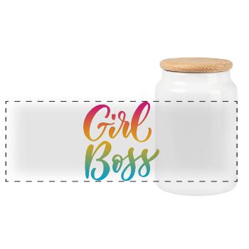 Fille Boss - Boîte à biscuits avec couvercle en bois - blanc - Devant