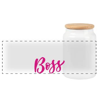 Fille Boss - Boîte à biscuits avec couvercle en bois - blanc - Devant