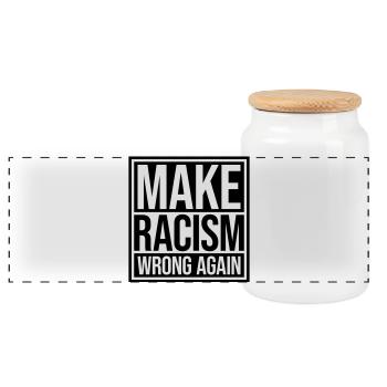 make racism wrong again - Panorama Keksdose mit Holzdeckel - Weiß - Vorne