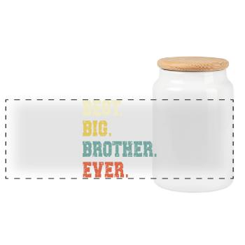 Frère aîné - Boîte à biscuits avec couvercle en bois - blanc - Devant