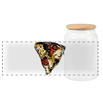 Pizza Margarita Pizza Baker Pizza Tranche - Boîte à biscuits avec couvercle en bois - blanc - Devant