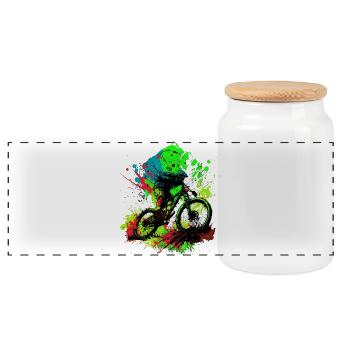VTT - Boîte à biscuits avec couvercle en bois - blanc - Devant
