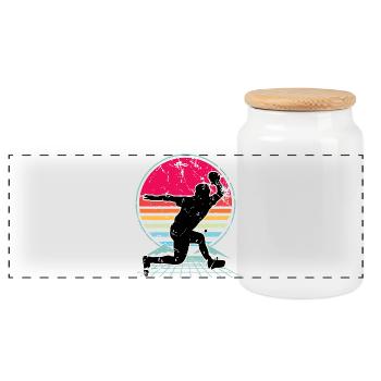 Table tennis - Panoramic Cookie Jar with Wooden Lid - white - Front