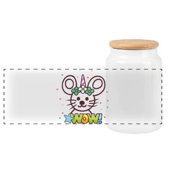 Carnaval, Carnaval, Souris - Boîte à biscuits avec couvercle en bois - blanc - Devant