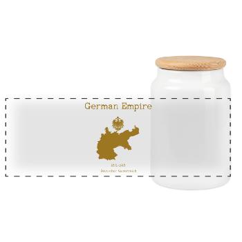 German Empire - Panorama Keksdose mit Holzdeckel - Weiß - Vorne