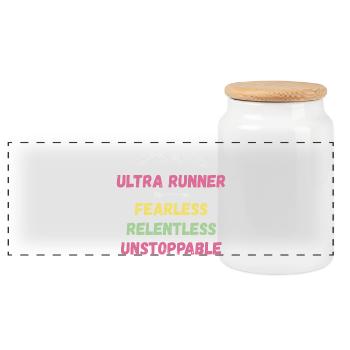 Ultra Runner - Intrépide. Implacable. Imparable. - Boîte à biscuits avec couvercle en bois - blanc - Devant