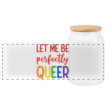 Pride Month - Lass mich perfekt queer sein - Panorama Keksdose mit Holzdeckel - Weiß - Vorne