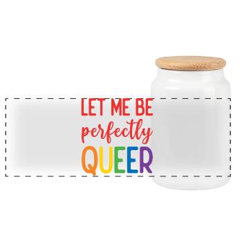 Pride Month - Lass mich perfekt queer sein - Panorama Keksdose mit Holzdeckel - Weiß - Vorne