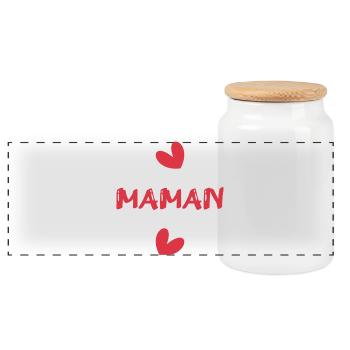 BONNE FÊTE MAMAN. MAMAN. FÊTE DES MÈRES. JE T'AIME - Boîte à biscuits avec couvercle en bois - blanc - Devant