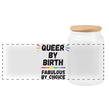 Pride Month - Queer By Birth, Fabulous By Choice - Panorama Keksdose mit Holzdeckel - Weiß - Vorne