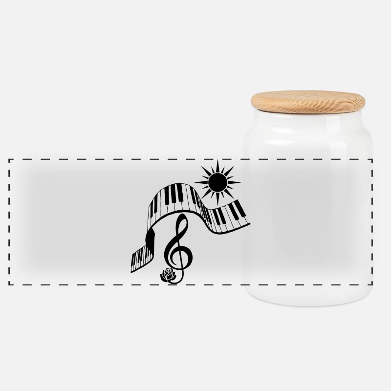 Musikalische Landschaft - Panorama Keksdose mit Holzdeckel - Weiß