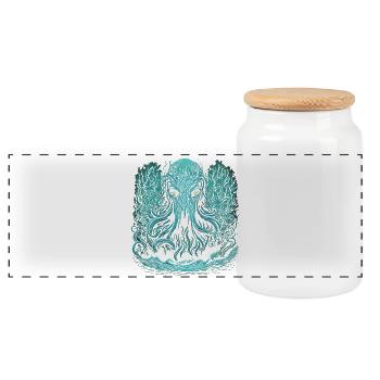 Cthulhu - Boîte à biscuits avec couvercle en bois - blanc - Devant