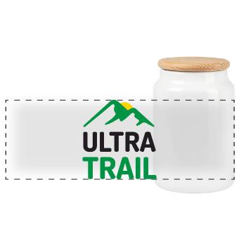 Ultra Trail - Boîte à biscuits avec couvercle en bois - blanc - Devant