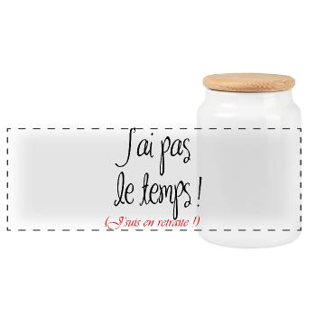 Vive la retraite - Boîte à biscuits avec couvercle en bois - blanc - Devant