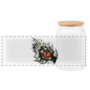 Œil magique d’un dragon dans le style tatouage - Boîte à biscuits avec couvercle en bois - blanc - Devant