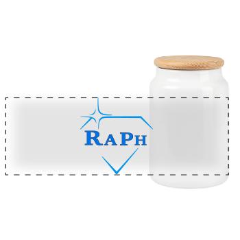 Raph - Panoramic Cookie Jar with Wooden Lid - white - Front