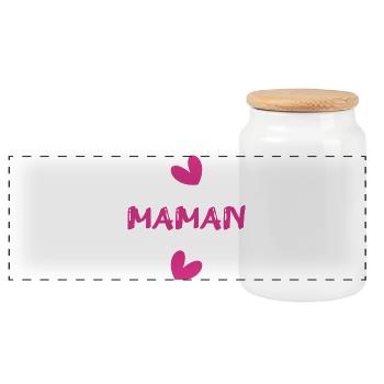 NOËL. ANNEE. ANNIVERSAIRE. RETRAITE. PAPA. MAMAM. - Boîte à biscuits avec couvercle en bois - blanc - Devant