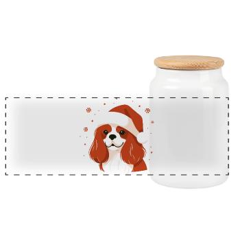 Weihnachtspullover - Niedliches Geschenk - Panorama Keksdose mit Holzdeckel - Weiß - Vorne