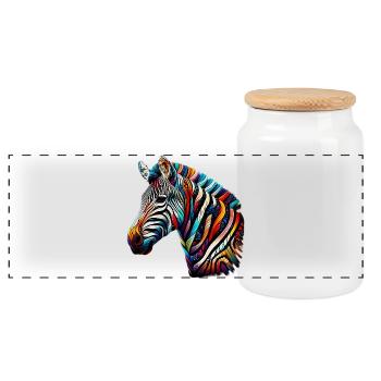 Zebra - Panorama Keksdose mit Holzdeckel - Weiß - Vorne